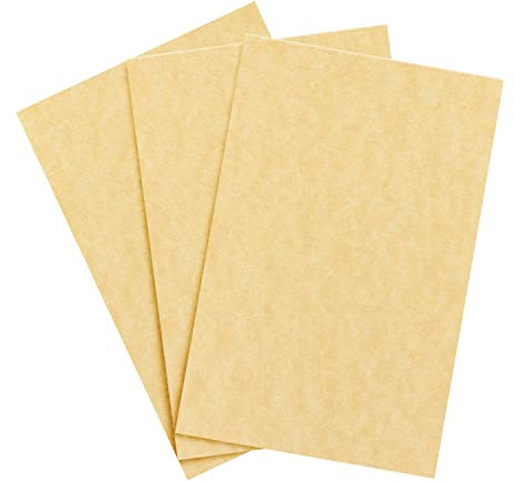 Relic Gold Parchment Paper – Great for Certificates, Menus and Wedding Invitations | 24lb Bond / 60lb Text / 90GSM | 11 x 17 (Ledger Size) Paper for Writing, Copy, Printing | 100 Sheets per Pack