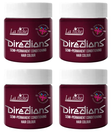 La Riche Directions Semipermanente Haarfarbe 100 ml Dose 4 Packung (Rubine)