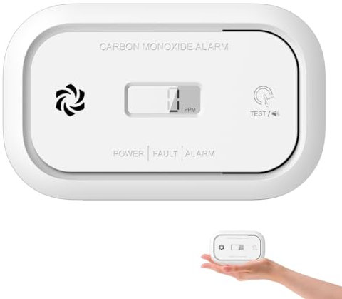 SPREADTRON Carbon Monoxide Detector Alarm, LCD Digital Display CO Alarm Detector, EN 50291 Certified Carbon Monoxide Alarm for Home, 10 Year Sensor, Replaceable Battery
