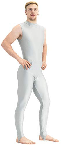 ML-Sport24 Herren Leggings mit Fußsteg glänzend Stretch Shiny 80% Polyamid 20% Elasthan, XL, Marine