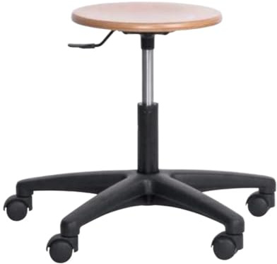 Topsit Arbeitsdrehhocker aus Holz IND05, Buche klar lackiert, Stufenlose Sitzhöhenverstellung mit Toplift (LGA- und GS-geprüft) und Kunststoff-Fußkreuz.