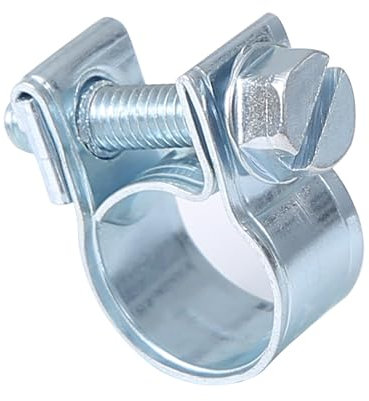 Zinc Plated Pipe Hose Clip Tube Clamps 10-12 mm Pack of 5