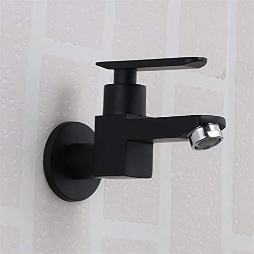 Wasserhähne, Badezimmer-Waschbecken-Wasserhahn mit eingebetteter Beschichtung, Einhebelmischer-Verlängerungshahn, Küchenarmatur, Wandmontage-Wasserhahn, Einloch-Herd-Wasserhahn, nur Kaltwasser, G1/2-S