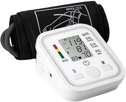 Misuratore di Pressione Arteriosa da Braccio Digitale, Apparecchio Automatico per Misurare la Pressione Sanguigna a Casa, da Braccio, con Polsino Largo 22-32 cm, Bianco