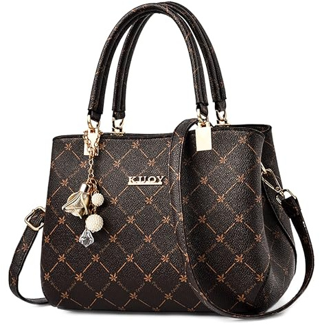 DORRISO Sac à Main Femmes Sac Dames Élégant Classique Épaule Polyvalent Sac Fourre Tout pour Travail Rencontres Voyages Vacances Imperméable PU Cuir Marron