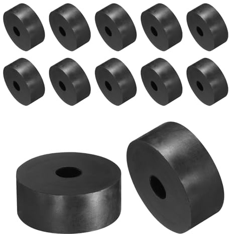 QUARKZMAN Arandela Gruesa de Goma Negro 50x12x20mm (OD*ID*Grosor) 12pcs | Almohadilla de Aislamiento Antivibración Planas Ojales Amortiguador Antideslizante Kit de Espaciador Redondo Grueso