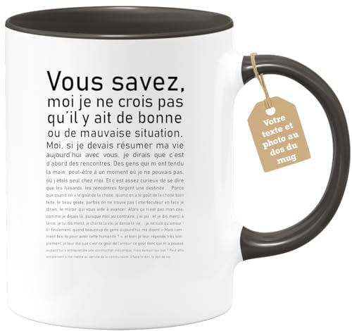 quotedazur Café-Croissant - Mug Personnalisé Tasse Cadeau Noël Bonne Ou Mauvaise Situation - Noir/Céramique