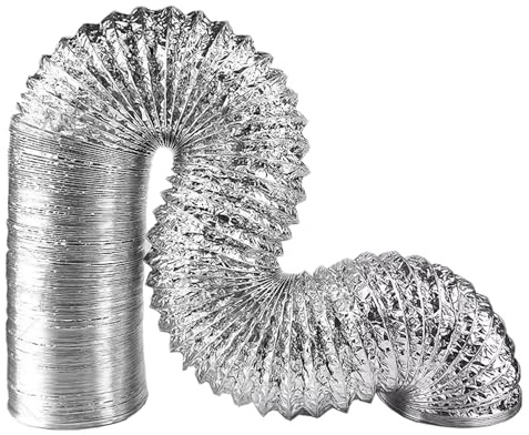 Tubo De Ventilación Con 2 Abrazaderas Tubo Flexible De Aluminio Para Extractor De Aire Climatización Secadora Campanas Extractoras 80/100/120/150/160/170/180/200/250/300mm(2m,150mm)