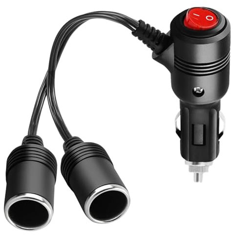 Auto Zigarettenanzünder Verteiler, 12V Verteiler, 1 bis 2 Zigarettenanzünder Adapter, Zigarettenanzünder Doppelstecker, Verlängerung Zigarettenanzünder Geeignet für 12V/24V LKW Transporter Wohnmobile