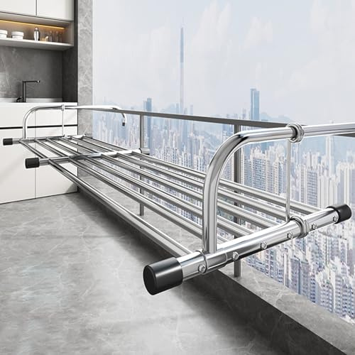 Tendedero plegable retráctil de acero inoxidable para radiador, para interiores y exteriores, portátil, para barandillas de balcón y alféizar de ventana, solución compacta y práctica