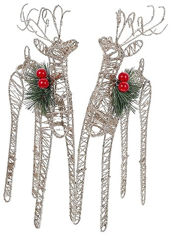 SOESFOUFU 2stücke Dekorative Elchfiguren Für Weihnachten Aus Hochwertigem Eisen Für Weihnachtsfeiern Und Dekoration Zu Hause
