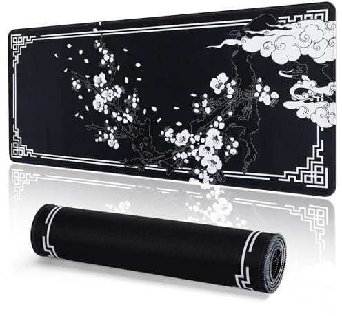 DESERO Large Gaming Mouse Pad (800 x 300 x 3 MM) XL Extended Desk Mat, Japanese Mouse Mat, Gaming Keyboard Mousepad, Big Desk Pad with Non-Slip Base and Stitched Edge for Office/Gaming.(B20)