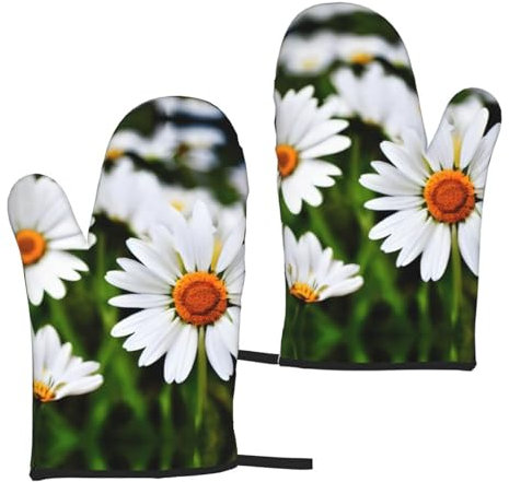 Mikrowellen-Handschuhe, Ofenhandschuh, dick, mit Baumwolle gefüttert, schützt die Hände, Kochhandschuhe, Weiß