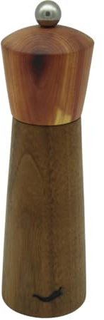 Chilimühle, Gewürz- und Chilimühle mit Edelstahl-Mahlwerk (Peperonimühle) Holz (Nussbaum/Wacholder)