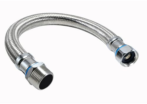TTFLEX 24 Inch Water Heater Supply Line 3/4 FIP x 3/4 MIP Flexible Water Heater Connector for Water Filter System, Braided Stainless Steel Water Heater Hose, 1 PC