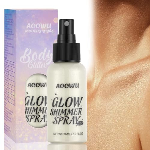 AOOWU Glitzerspray, Glitzer Spray Haare und Körper Schimmernder Glanz, Body Glitter Spray Festival Accessoires Halloween Schminke Karneval, 04