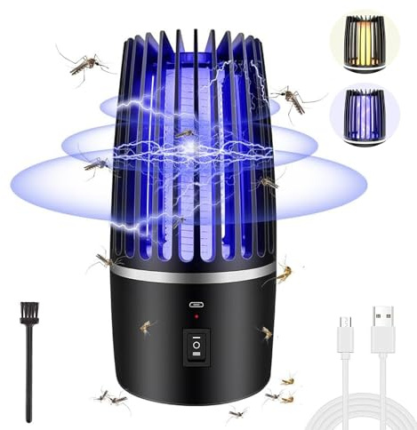 Electric Bug Zapper, Mosquito Killer Fly Zapper with UV Light, USB Rechargeable Mosquito Killer Lamp Fly Killer FLY Trap Insect Zapper Indoor and Outdoor for Home,Garden,Backyard, Camping
