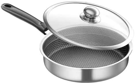 Padelle con rivestimento antiaderente, pentole a induzione con coperchio trasparente, per casa, cucina, ristorante, campeggio, cucina, fornello elettrico