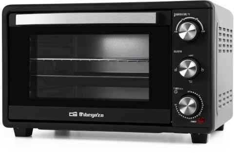 Orbegozo HO 282 Horno Eléctrico Sobremesa 28L 1500W | Temporizador 60 Min, Termostato 90-230°C, Luz Interior, Doble Cristal, Incluye Accesorios