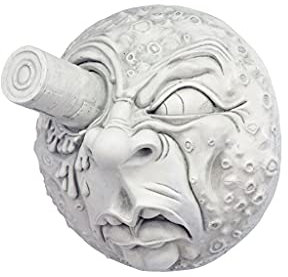 Design Toscano EU1094 Scultura Murale Viaggio alla Luna, off Bianco