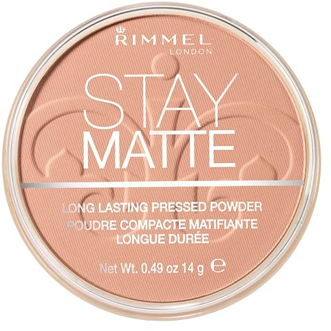 Rimmel London Cipria Compatta Stay Matte - Polvere Opacizzante a Lunga Tenuta per Pelli Grasse e Miste - Cashmere - 14 g