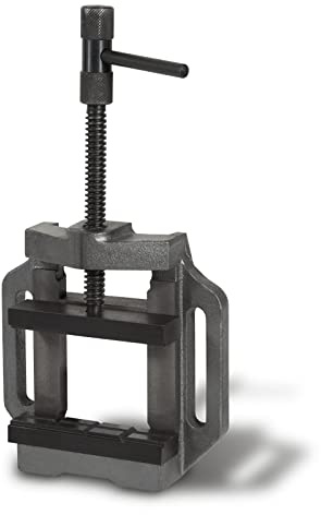 EBERTH Etau perceuse colonne en fonte grise et acier, Largeur des mâchoires 125mm, Largeur de serrage maximale 100mm, étau pour machine à fixer sur la perceuse ou l'établi, étau pour perceuse