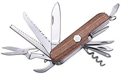 LAGUIOLE - Multifunktionsmesser mit rotem Sandelholzgriff - Edelstahl, rotes Sandelholz -