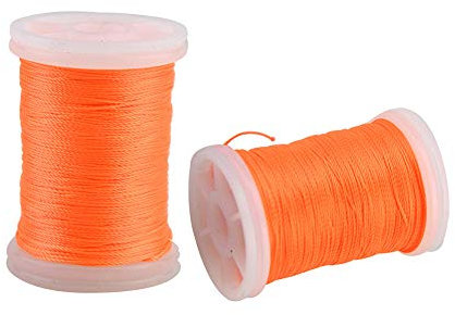 ZSHJG 2Pcs Bogenschießen Fiber Bogensehne Serving Thread 120m Bogensehne Schutz für Bogensport Zubehör (Orange)