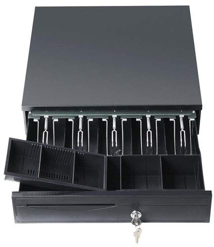 12V Cash Till Drawer, Cash Register Drawer RJ11 Insert, Money Till Drawer with 5 Bills 5 Coins Tray Removable Insert for Small Business/Shop/Supermarket/Store Cash Storage