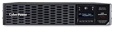 CyberPower PR2000RTXL2UN Smart App Sinewave UPS System, 2000VA/2000W, 8 Outlets, 2U Rack/Tower, RMCARD205 Pre-Installed, EBM Option