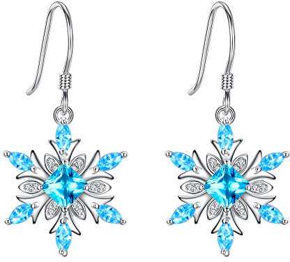 EVER FAITH Schneeflocke Ohrringe 925 Sterling Silber klar CZ Ohr Zubehör Schmuck funkeln Winter Party Haken Ohrhänger