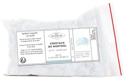 MY COSMETIK - Mentholkristalle - Rein, 100% Levomenthol (L-Menthol) - 100% natürlicher kosmetischer Wirkstoff - 20 g