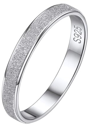 ChicSilver Silber Damen Bandring in Ringgröße 48 hochglanzpoliert gebürstet Stapelring Fingerring mit Geschenkebox für Ehefrau Freudin Braut