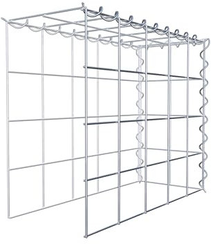 GABIONA Cesta para piedra (rectangular, malla de 10 x 10 cm, profundidad de 20 cm, cesta de cultivo tipo 4, cierre de espiral, galvanizada (50 x 40 x 20 cm)