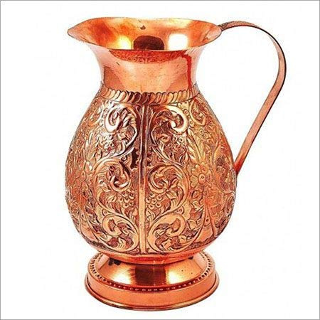 OSNICA Kupferkrug 1,5 l, braun, handwerklich, Ayurveda-Heilung, Moscow Mule, Cocktail, mit Deckel