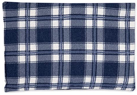 GIRAFFENLAND Traubenkernkissen 30 x 20 cm, Flanell karo-blau - Als Wärmekissen & Kältekissen - Körnerkissen für Mikrowelle und Backofen - 30x20cm