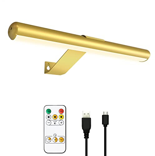 TINTINDOC Picture Light Rechargeable Wireless Painting Lights with Remote Control, Battery Operated Art Display Lamp Full Metal Dartboard Light,300LM Dimmable Accent Light for Picture Portrait on Wall