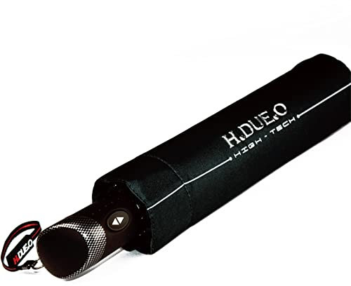 H.DUE.O HIGH-TECH Großer Regenschirm XL Automatisch Öffnen/Schließen. Winddichter Regenschirm Hohe Festigkeit Robust Herren Antioxidations-Finish Lange Lebensdauer Schnelltrocknend [STRATOS], Schwarz