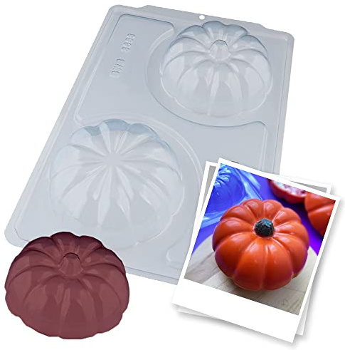 BWB 3658 Stampo Semi-professionale 3 parti Grande zucca per cioccolato caldo 1 Cavità 200g Materiale Plastica PET Trasparente Cioccolatini Accessori e utensili per pasticceria Tartufi