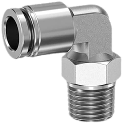 Neummatic - Regleta de conexión (1/8, 1/4, acero inoxidable V2A, ángulo de 90°, conector de 6 mm, 8 mm, 10 mm, 12 mm, 304, 1/4 - 8 mm)