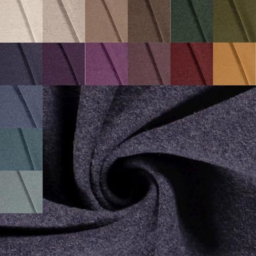 Walkloden Meterware uni meliert * ab 50 x 140cm, 048 dunkelblau | 100% mulesingfreie Schurwolle, Wolle, Walkstoff, Mantelstoff, Trachtenstoff, Wollwalk, Loden, Wollstoff