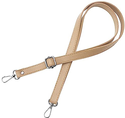 Correa para bolso de mujer – Variación de color – Piezas metálicas plateadas – Longitud ajustable 70 – 128 cm – Ancho 1,8 cm, beige., 130 x 18 x 10 mm
