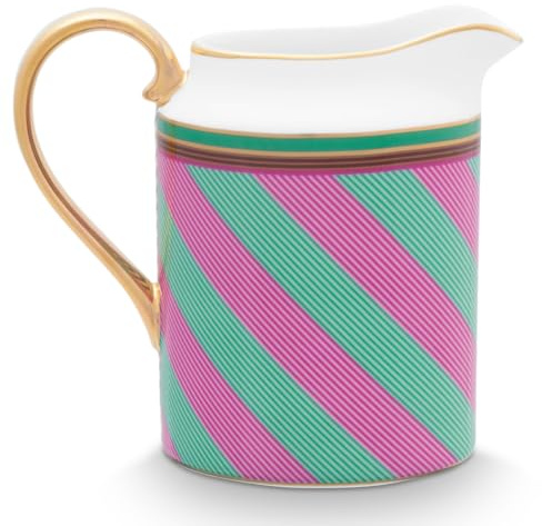 Pip Studio Chique Stripes Milchkännchen pink-Green 260ml