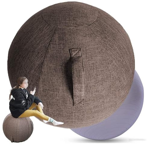 Homnova Sitzball Für Aktives Sitzen, Ergonomische Alternative Zum Schreibtischstuhl, Inkl Stoffbezug, Innenball, Inkl. Handluftpumpe Bürostuhl Alternative Für Zuhause & Büro,001,65cm