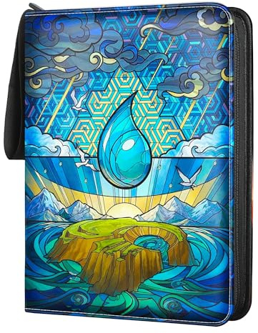 TCGUARD Sammelkarten Album für MTG, für 900 Karten, MTG Binder für Standardkarten, Karten Sammelalbum für YGO/PTCG Spielkarten für Kinder (9 Fächer, Blau)