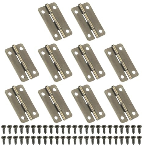 PATIKIL 10 Stück Mini Scharniere Klappbar 270 Grad, 30x17mm Eisen Scharnier Steckverbinder mit Schrauben, Kleine Klappscharniere Braun Türscharniere für Schrank Holzkisten Schubladen