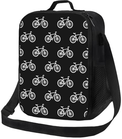 Loncheras aisladas para mujeres y hombres, para el trabajo, fácil bicicleta blanca, lonchera para adultos para mujeres y hombres, bolsa térmica suave aislada, pequeña bolsa de almuerzo con correa