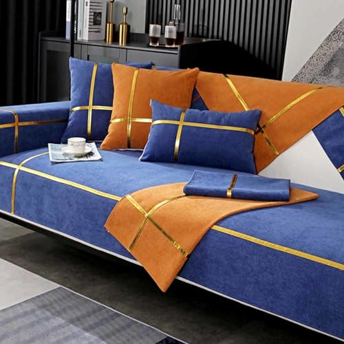 HLTQL Sofabezug Ecksofa Stretch Ohne Armlehne U Form 2 Sitzer 3 Sitzer Sofaschoner rutschfest Sitzfläche I Form Ecksofa Wasserdicht Katze Für Hunde Sofa Überzug,83-70x150cm