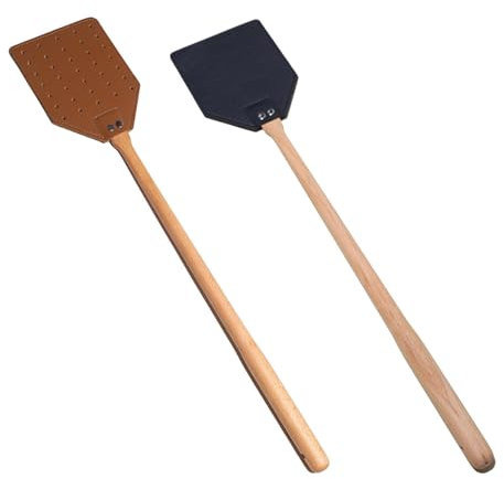 Fliegenklatsche, Fliegenklatsche aus Leder für den Innenbereich, starker Fliegenvernichter, Starkes, Flexibles Handklatschenset, stabile, ergonomische Handklatsche, robuste Fliegenklatsche