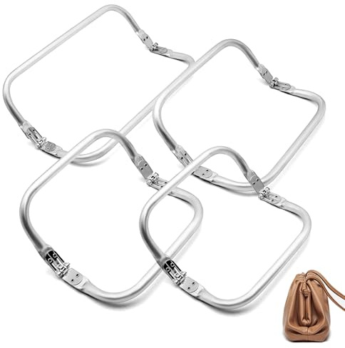 PWGHWG 4 piezas de cierres para bolsillos, bisagras para bolsillos, cierres en forma de U para bolsillos, marcos para bolsillos en forma de beso, cierres de aluminio en forma de U para DIY billetera